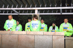 決起集会会場には、連合大阪に結集するさまざまな産業で働く仲間が集まった。