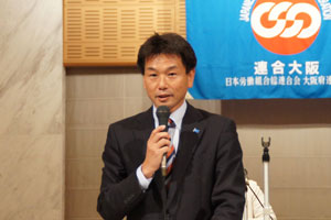 第28年度の補強方針（案）を提案する田中事務局長