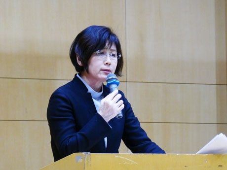 小池江利さんは「過労死ゼロ」の社会にするために求めていきたい活動などについても発言した