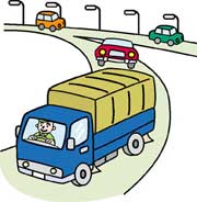 トラックを運転するイラスト
