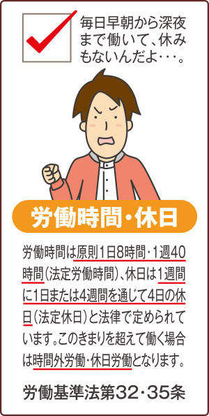 相談事例１：長時間労働が続いている