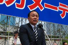 連合福島の影山会長が東北の働く仲間を代表して参加した