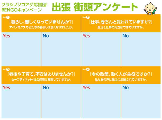 「クラシノソコアゲ応援団！ RENGOキャンペーン」アンケート